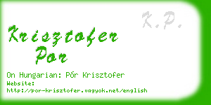 krisztofer por business card